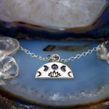 Load image into Gallery viewer, Olliebearboo Designs - Moon phases and lotus necklace
