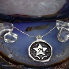 Load image into Gallery viewer, Star necklace in fine silver-custom initials
